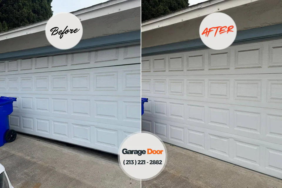Before and after: garage door repair Douglas, AL